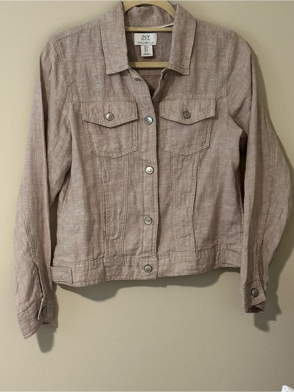 JNY Jones New York Linen Jean-style Cropped Jacket Size S